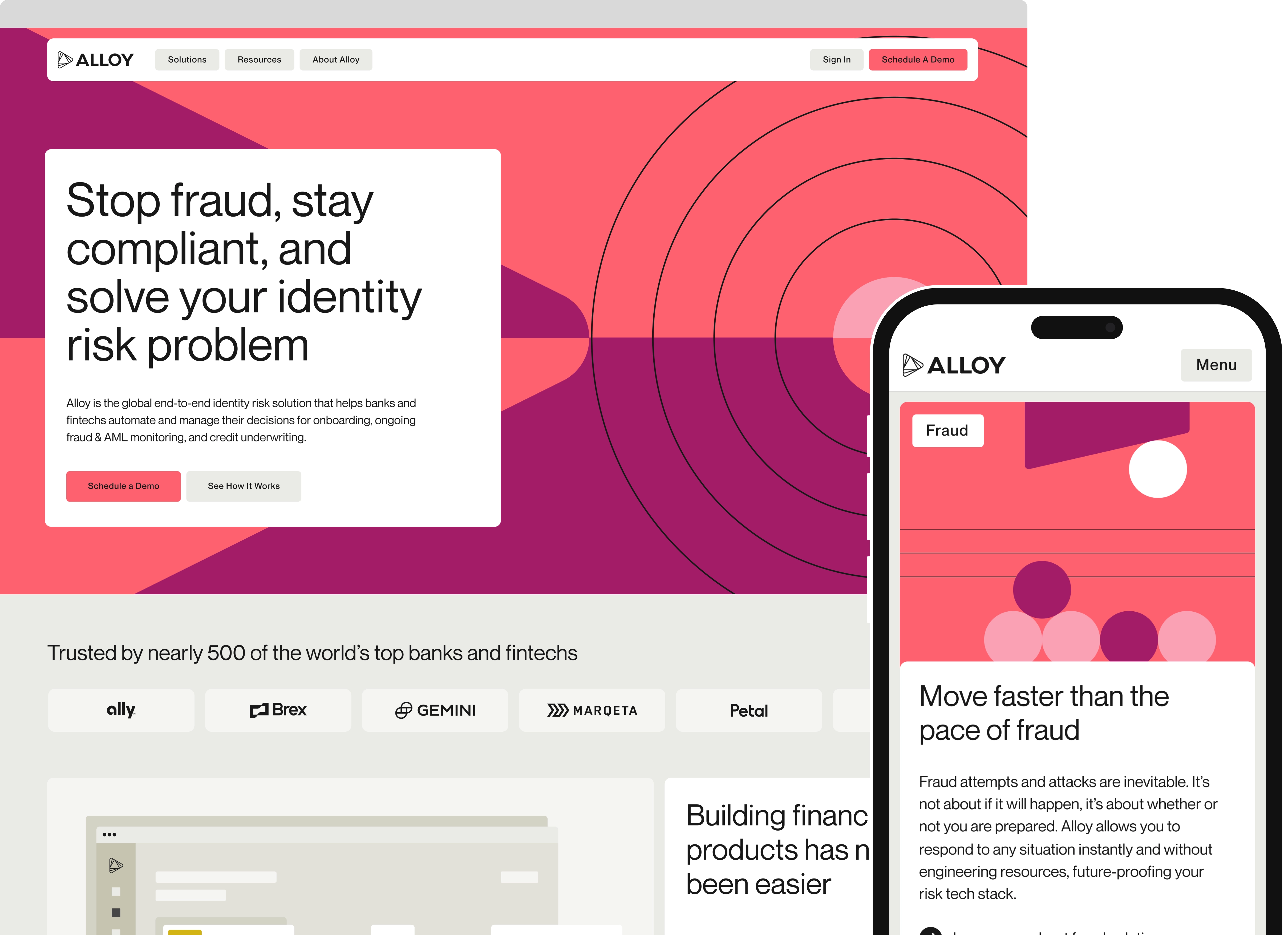 Screenshots of the Alloy website