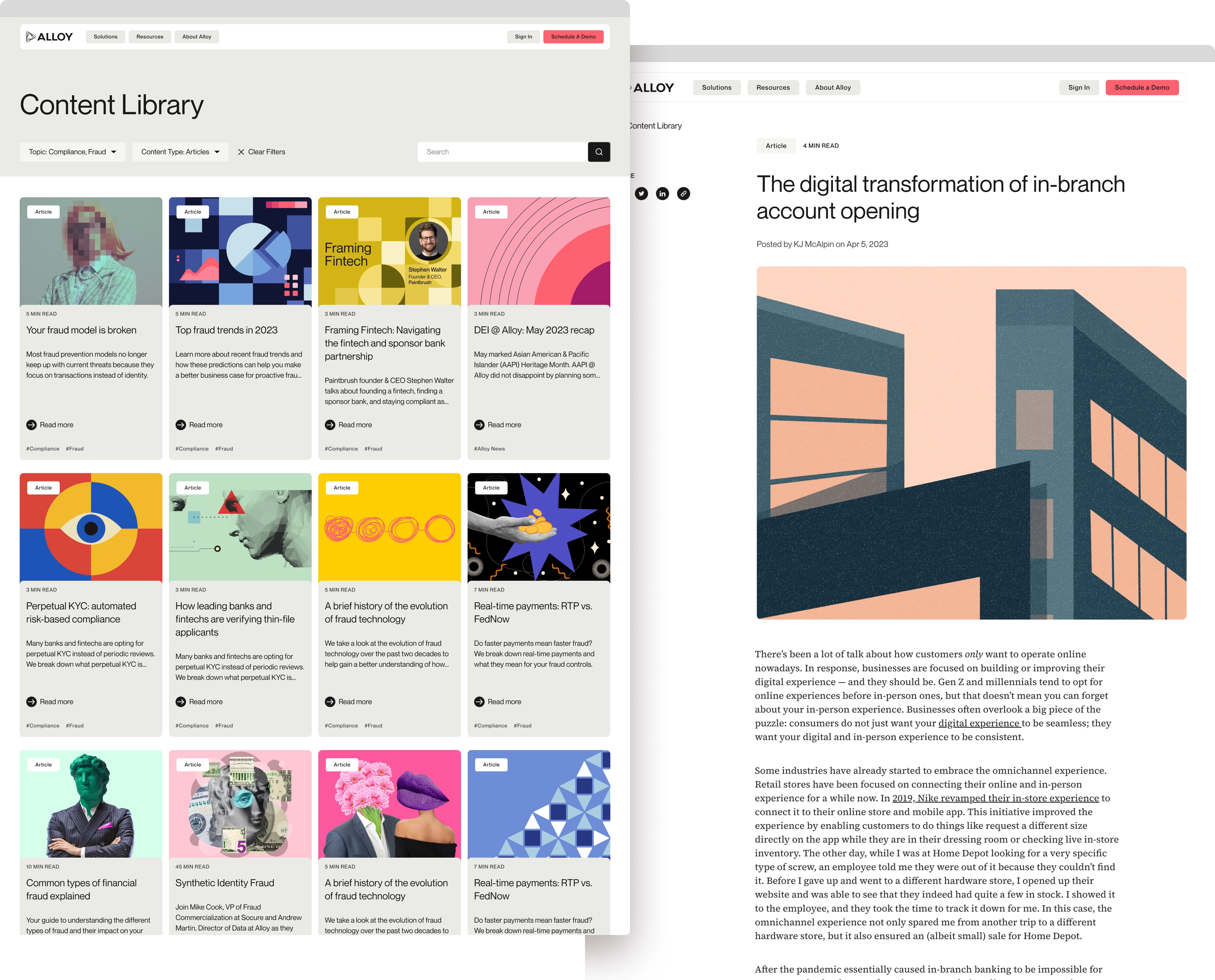 Screenshots of the Alloy website